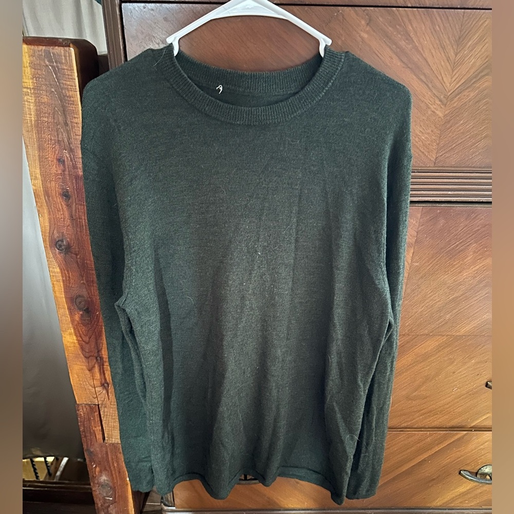 Green Artefact merino sweater, M